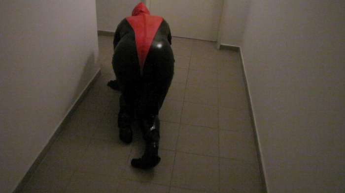Petplay im Latexanzug......