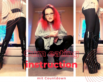 Cum eating instruction mit Countown