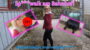 Spermawalk am Bahnhof! Abgeschleppt und vollgespritzt!