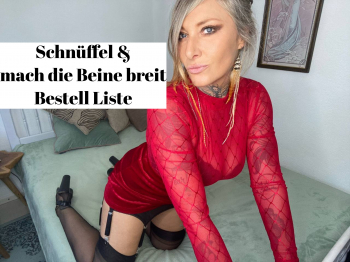 Bestell Liste für Schnüffel und mach die Beine breit
